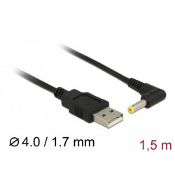 Delock Napájecí kabel USB  DC 4,0 x 1,7 mm male 90° 1,5 m