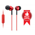SONY sluchátka MDR-EX110AP, handsfree, červené