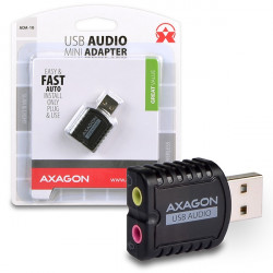 AXAGON ADA-10, USB 2.0 - externí zvuková karta MINI, 48kHz 16-bit stereo, vstup USB-A