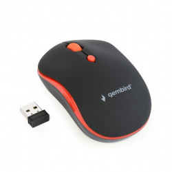 Gembird MUSW-4B-03-R Cestovní Optická 1 600 DPI Bezdrátová USB Černá-červená