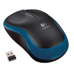 Logitech M185 nano myš, Bezdrátová USB, Optická, 1000 dpi, Modrá ( 910-002239 )