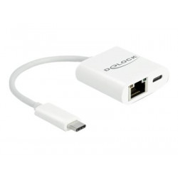 Delock - Síťový adaptér - USB-C 3.2 Gen 1 - Gigabit Ethernet x 1 - bílá