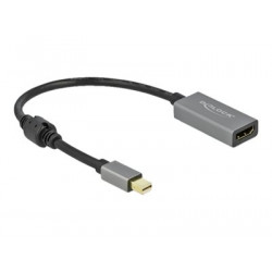 Delock - High Speed - kabel adaptéru - DisplayPort s piny (male) do HDMI se zdířkami (female) - 20 cm - šedá, černá - aktivní