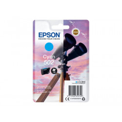 Epson 502 - 3.3 ml - azurová - originální - blistr - inkoustová cartridge - pro Expression Home XP-5100, 5105, 5150, 5155; WorkForce WF-2860, 2865, 2880, 2885