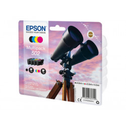 Epson 502 Multipack - 4-balení - 14.5 ml - černá, žlutá, azurová, purpurová - originální - blistr s RF akustickým alarmem - inkoustová cartridge - pro Expression Home XP-5100, XP-5150; WorkForce WF-2860, WF-2865DWF, WF-2885DWF