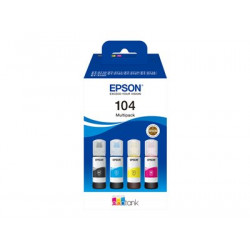 Epson EcoTank 104 - 4-balení - černá, žlutá, azurová, purpurová - originální - doplnění inkoustu - pro EcoTank ET-1810, 2715, 2721, 2810, 2811, 2812, 2814, 2815, 2820, 2821, 2825, 2826, 4800