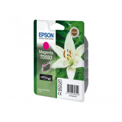 Epson T0593 - 13 ml - purpurová - originální - blistr s RF akustickým alarmem - inkoustová cartridge - pro Stylus Photo R2400