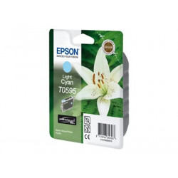 Epson T0595 - 13 ml - světle azurová - originální - blistr s RF akustickým alarmem - inkoustová cartridge - pro Stylus Photo R2400