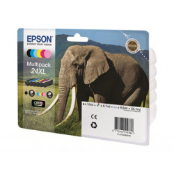 Epson 24 Multipack - 6-balení - 29.1 ml - černá, žlutá, azurová, purpurová, světlá fialová, světle azurová - blistr - inkoustová cartridge - pro Expression Photo XP-55, XP-750, XP-760, XP-850, XP-860, XP-950, XP-960, XP-970