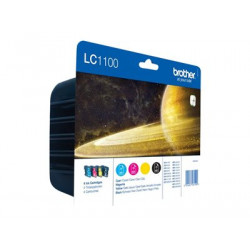 Brother LC1100 Value Pack - 4-balení - černá, žlutá, azurová, purpurová - originální - blistr - inkoustová cartridge - pro Brother DCP-185, 385, 395, J715, MFC-490, 5490, 5890, 5895, 6890, 790, 795, 990, J615