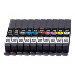 Canon PFI-MBK PBK CO GY R C M Y PC PM 10 Ink Cartridge Multipack - 10-balení - 14.4 ml - šedá, žlutá, azurová, purpurová, červená, matná čerň, foto černá, foto azurová, foto magenta, optimalizátor barevnosti - originální - inkoustový zásobník - pro imagePROGRAF PRO-300