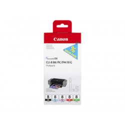 Canon CLI Value Pack 8 Multipack - 13 ml - černá, azurová, purpurová, červená, zelená - originální - inkoustový zásobník - pro PIXMA Pro9000, Pro9000 Mark II