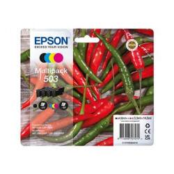 Epson 503 Multipack - 4-balení - černá, žlutá, azurová, purpurová - originální - blistr s RF akustickým alarmem - inkoustová cartridge - pro Expression Home XP-5200, XP-5205; WorkForce WF-2960DWF, WF-2965DWF