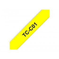 Brother TCC01 - 12 mm x 6.7 m - černá na fluorescentním žlutém podkladu - lamino páska - pro P-Touch PT-2000, PT-3000, PT-500, PT-5000, PT-8E