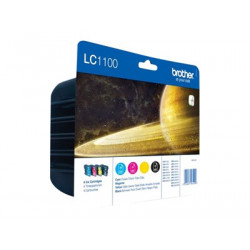 Brother LC1100 Value Pack - 4-balení - černá, žlutá, azurová, purpurová - originální - inkoustová cartridge - pro Brother DCP-185, DCP-385, DCP-6690, MFC-490, MFC-5490, MFC-5890, MFC-6490, MFC-990
