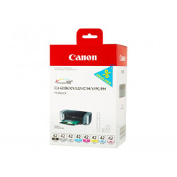 Canon CLI-42 BK GY LG C M Y PC PM Multipack - 8-balení - šedá, žlutá, azurová, purpurová, světle šedá, foto azurová, foto magenta - originální - inkoustový zásobník - pro PIXMA PRO-100, PRO-100S; PIXUS PRO-100