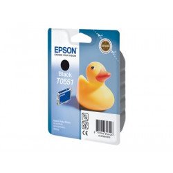 Epson T0551 - 8 ml - černá - originální - blistr s RF akustickým alarmem - inkoustová cartridge - pro Stylus Photo R240, R245, RX420, RX425, RX520