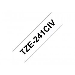 Brother TZe-241CIV - Černá na bílé - Role (1,8 cm x 8 m) 1 kazeta y lamino páska - pro Brother PT-D600; P-Touch PT-1880, D450, D800, E550, E800, P900, P950; P-Touch EDGE PT-P750