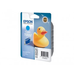 Epson T0552 - 8 ml - azurová - originální - blistr s RF akustickým alarmem - inkoustová cartridge - pro Stylus Photo R240, R245, RX420, RX425, RX520
