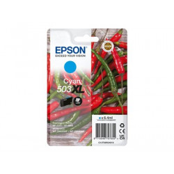 Epson 503XL - 6.4 ml - XL - azurová - originální - blistr s RF akustickým alarmem - inkoustová cartridge - pro Expression Home XP-5200, XP-5205; WorkForce WF-2960DWF, WF-2965DWF