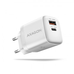 AXAGON ACU-PQ30W, Sil nabíječka do sítě 30W, 2x port (USB-A + USB-C), PD3.0 PPS QC4+ SFC AFC Apple