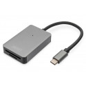DIGITUS Čtečka karet USB-C, 2 porty UHS-II SD4.0, TF4.0, 300 Mb s