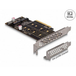 Delock Karta PCI Express x8 na 2 x interní M.2 Key M NVMe - rozvětvení - Low Profile