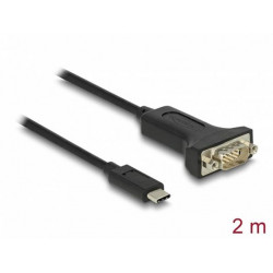 Delock Adaptér z rozhraní USB Type-C™ na 1 x 9 pinový zástrčkový konektor sériového rozhraní RS-232 D-Sub s maticemi 2 m