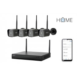 iGET HOME NVR N4C4 - CCTV bezdrátový Wi-Fi set FullHD 1080p, 4CH NVR + 4x kamera 1080p se zvukem