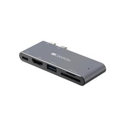 CANYON replikátor portů DS-5, 5v1, pro Apple Mackbook s Thunderbolt 3 (USB-C 100W)