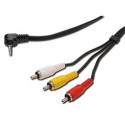 PremiumCord Video + Audio kabel, stereo 3.5mm 4 pinový - 3x CINCH RCA stíněný, M M, 1,5m