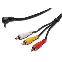 PremiumCord Video + Audio kabel, stereo 3.5mm 4 pinový - 3x CINCH RCA stíněný, M M, 1,5m