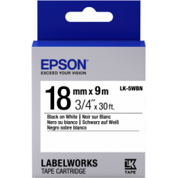 Epson Label Cartridge Standard LK-5WBN Black White 18mm (9m)