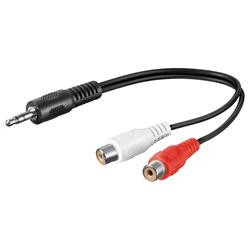 PremiumCord Kabel Jack 3.5mm-2xCINCH M F 20cm