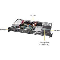 SUPERMICRO 1U server Epyc 3251(8C 16T), 4x RDIMM, 2x3.5 4x2.5(opt) SATA3, 4x1GbT, 200W, IPMI