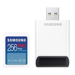 Samsung paměťová karta 256GB PRO Plus micro SDXC CL10 U3 (č z: až 180 až 130MB s) + USB adaptér