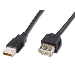 PremiumCord USB 2.0 kabel prodlužovací, A-A, 0,5 černá