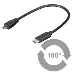 PremiumCord Adaptér USB 3.1 konektor C male - USB 2.0 Micro-B male, 0,2m