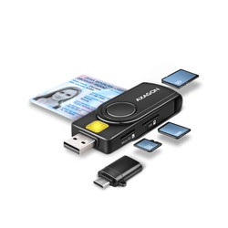 AXAGON CRE-SMP2A, USB-A PocketReader 4-slot čtečka Smart card (eObčanka) + SD microSD SIM