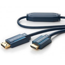 ClickTronic HQ OFC kabel DisplayPort - HDMI typ A, zlacené kon., 3D, M M, 1m