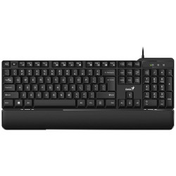 Genius KB-100XP, Klávesnice, drátová, ergo předložka, CZ+SK layout, USB, černá