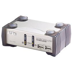 ATEN 2-port KVMP USB+PS 2, usb hub, audio, 1.2m kabely CS-1732A
