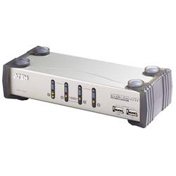 ATEN 4-port KVMP USB+PS 2, usb hub, audio, 1.2m kabely CS-1734AC