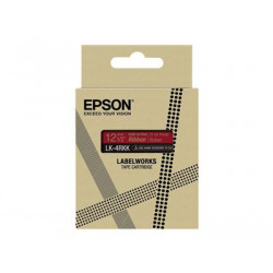 Epson LabelWorks LK-4RKK - Saténový - zlatá na červené - Role (1,2 cm x 5 m) 1 role stužková páska - pro LabelWorks Cable and Wiring Kit, LW-1000, 600, 700, K400, Z700, Z710, Z900, Safety Kit