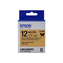 Epson LabelWorks LK-4KBK - Černá na zlaté - Role (1,2 cm x 5 m) 1 kazeta y páska nálepek - pro LabelWorks LW-1000, 300, 400, 600, 700, 900, K400, Z5000, Z5010, Z700, Z710, Z900
