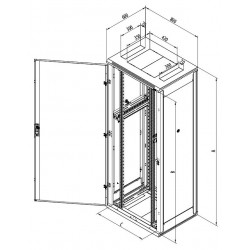 Triton 19' rozvaděč stojanový 42U 800x600 plechové dveře RAL7035, šedý
