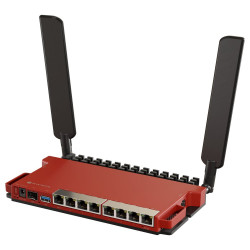 MikroTik L009UiGS-2HaxD-IN, ARM CPU, 512MB RAM, Wi-Fi 6 (802.11ax), 8x GLAN, PoE in out, SFP, USB 3.0, L5