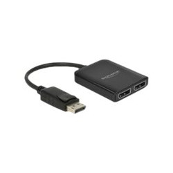 Delock DisplayPort 1.4 Splitter 1 x DisplayPort to 2 x DisplayPort MST - Rozdělovač video audio - 2 x DisplayPort - desktop