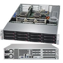 SUPERMICRO 2U server 2x LGA3647, iC621, 12x DDR4 ECC R, 8x SATA3 HS (3,5"), 2x1GbE, 2x 1000W(80+titanium), IPMI, WIO