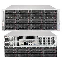 SUPERMICRO 4U SuperStorage server RAID 12Gb s SAS SATA 36xHS HDD (expand.24front+12rear), HW RAID LSI 3108, 2x1200W,IPMI